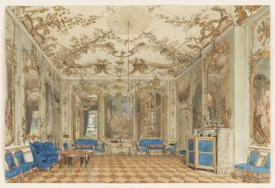 Koncertsalen på Sanssouci-slottet, Potsdam, Tyskland af Eduard Gaertner