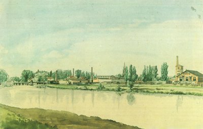 Tysk: Borsig-fabrikkerne i Moabit af Eduard Gaertner