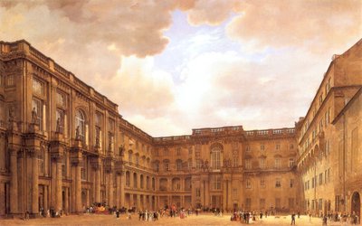 Tysk: Schlüterhof im Berliner Schloss
Russisk: Schlüterhof im Berliner Schloss af Eduard Gaertner