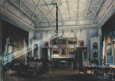 Blå studie af kejser Alexander II (1818-81) i gårdpaladset, 1860 (wc på papir) af Eduard Hau