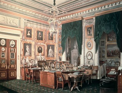 Studiet af Alexander III (1845-94) ved Gatchina Palace, ca. 1881 af Eduard Hau