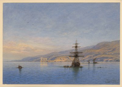 Castello di Miramare i Grignano-bugten nær Trieste af Eduard Hildebrandt