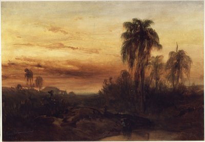 Rio de Janeiro ved solnedgang af Eduard Hildebrandt