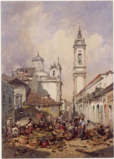 Rua do Ouvidor. Rio de Janeiro af Eduard Hildebrandt