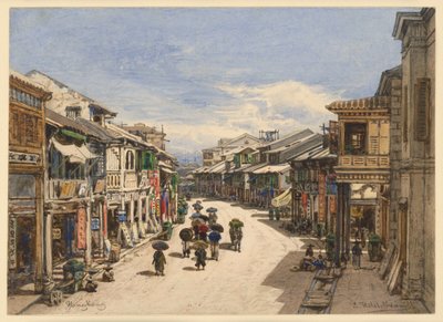 Gade i Hongkong af Eduard Hildebrandt