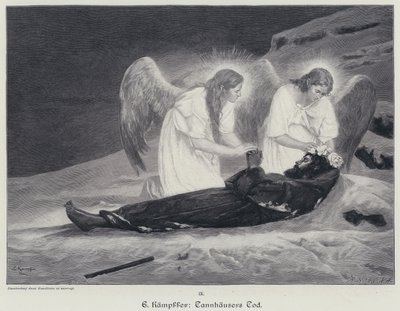 Tannhausers død (gravering) af Eduard Kaempffer