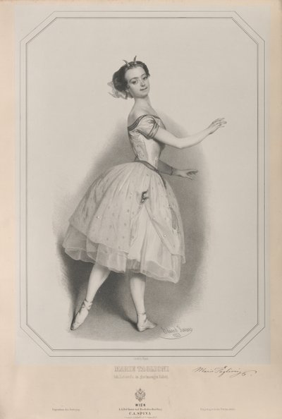Portræt af ballerinaen Marie Taglioni 1804-1884 som Satanella, 1853. af Eduard Kaiser