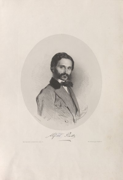 Portræt af cellisten og komponisten Alfredo Piatti 1822-1901, 1858. af Eduard Kaiser