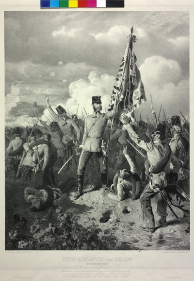 Prins Alexander af Hessen k. k. feltmarskal løjtnant i slaget på Mincio ved Solferino den 24. juni 1859 af Eduard Kaiser