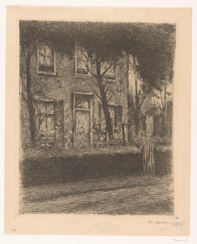 Forhave til et hus med hæk af Eduard Karsen (signed by artist)