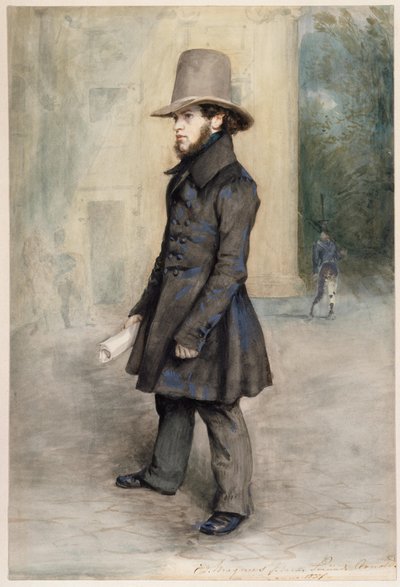 Tysk: Adolph von Menzel med Biedermeier-hat af Eduard Magnus