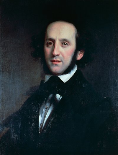 Portræt af komponisten og dirigenten Felix Mendelssohn (Hamburg af Eduard Magnus