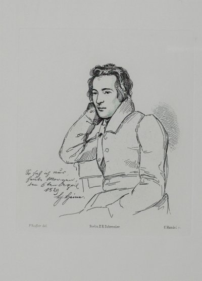 Portræt af digteren Heinrich Heine 1797-1856 Efter Franz Kugler fra 1829, 1854 af Eduard Mandel