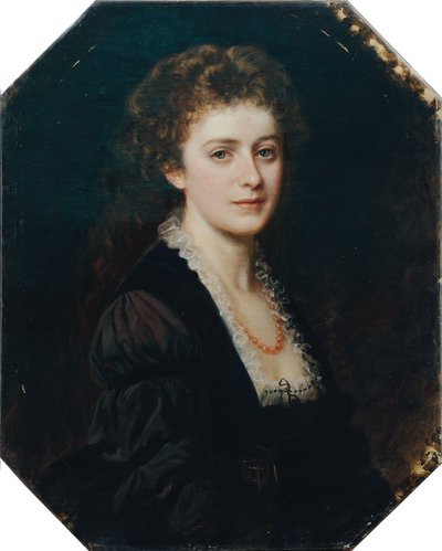 portræt af en dame af Eduard Ritter von Engerth