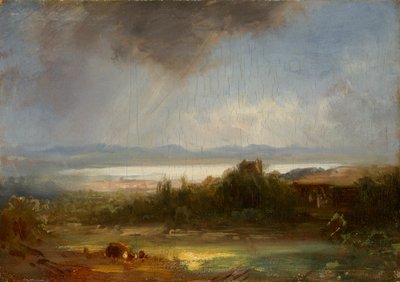 Schloss Starnberg mit Würmsee af Eduard Schleich der Ältere