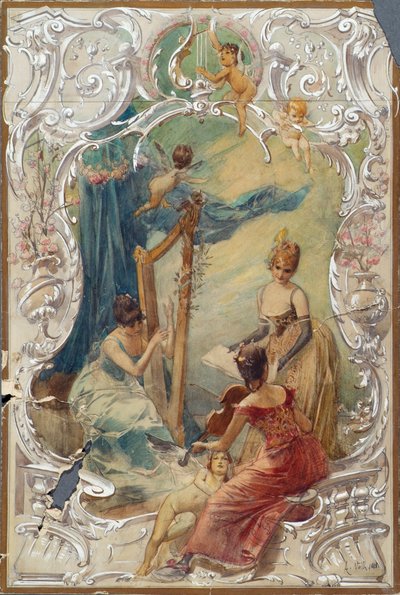 Sang (udkast til et vægmaleri i Varieté Ronacher, Wien) af Eduard Veith