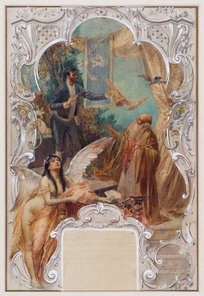 Conjurer (udkast til et vægmaleri i Varieté Ronacher, Wien) af Eduard Veith