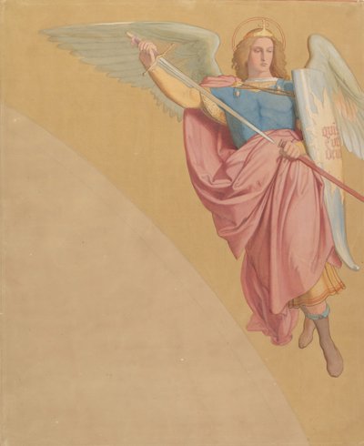 Ærkeengel, der tegner et sværd, 1825-86. af Eduard von Steinle