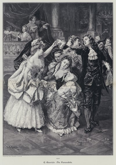 Farandole af balletten af Operaen i Marseille (gravering) af Eduardo Leon Garrido