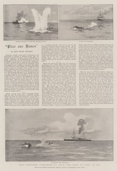 HMS Crescent, kommanderet af HRH, hertugen af York, til søs af Eduardo de Martino