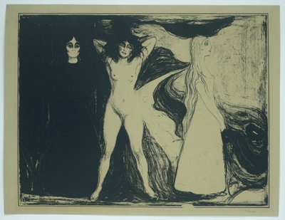 Kvinder i tre faser (original titel) Kvinde (sfinx) (original titel) af Edvard Munch (signed by artist)