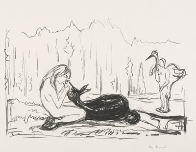 Alfa og Omega:  Konen Omega og æslet af Edvard Munch