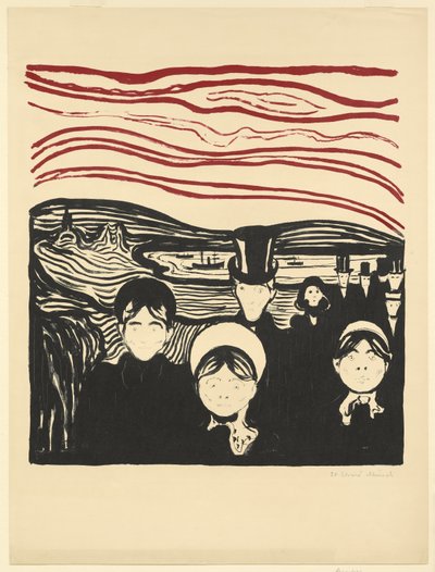 Angst, 1896 af Edvard Munch