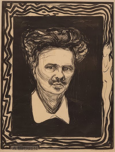 August Strindberg. 1896 af Edvard Munch