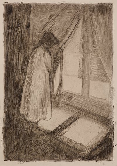 Pigen ved vinduet. 1894 af Edvard Munch