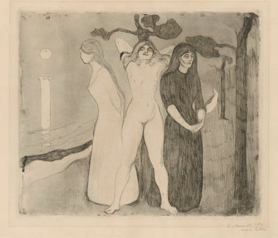 Kvinden II (Sfinksen; kvinden i tre stadier) af Edvard Munch