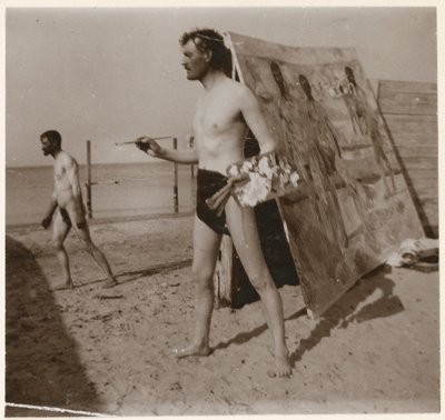 Edvard Munch på stranden i Warnemünde af Edvard Munch