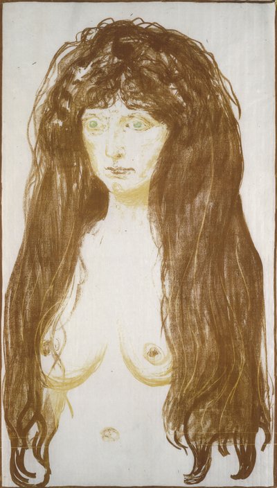 Kvinde Nøgen, Synd; Kvindelig nøgenfigur, synden af Edvard Munch