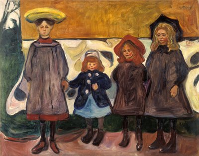 Fire piger i Åsgårdstrand af Edvard Munch