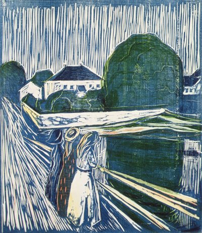Piger på en bro af Edvard Munch