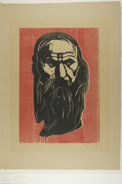 Hoved af en gammel mand med skæg af Edvard Munch