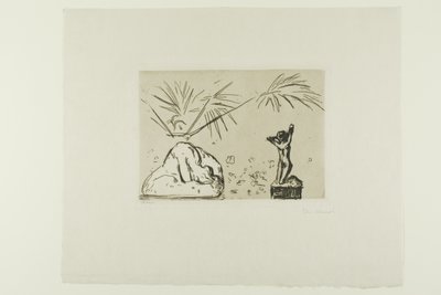 Interiør med skulpturer af Edvard Munch