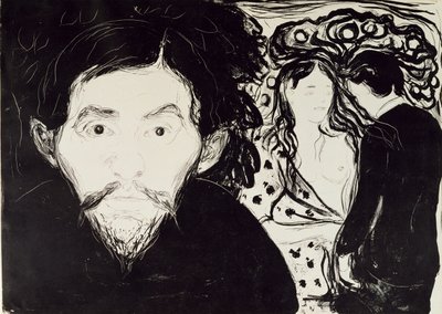 Jalousi, 1896 af Edvard Munch