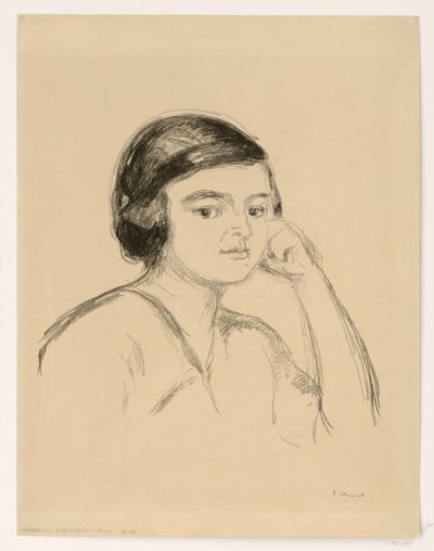 Ung kvinde (ung kvinde med hånden på kinden; pige med støttet arm) af Edvard Munch