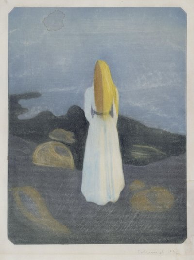 Ung kvinde på stranden (Den ensomme) af Edvard Munch