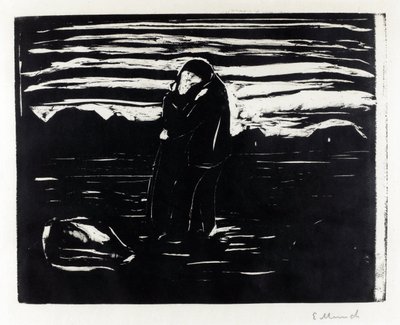 ""Kysset på marken"" (Kys på marken) Gravering af Edvard Munch (1863-1944) af Edvard Munch