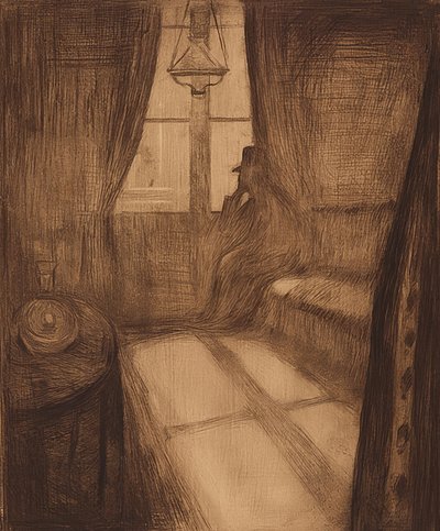 Måneskin. Nat i Saint Cloud. 1895 af Edvard Munch