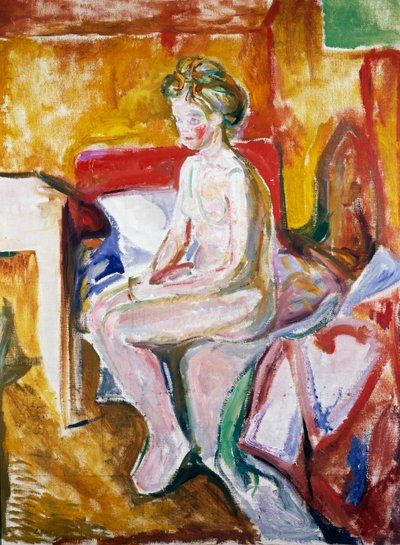 Nøgen på kanten af sengen af Edvard Munch