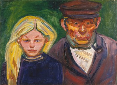 Den gamle fisker og hans datter af Edvard Munch