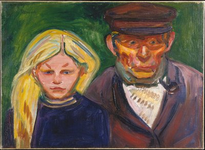 Den gamle fisker og hans datter af Edvard Munch