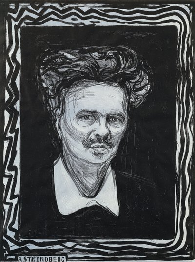Portræt Strindberg; Portrat Strindberg af Edvard Munch