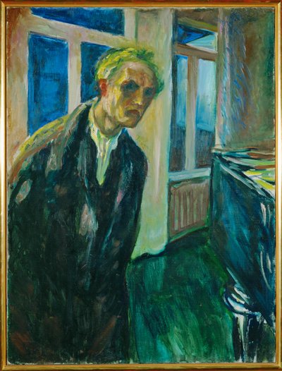 Selvportræt. The Night (maleri på lærred) af Edvard Munch