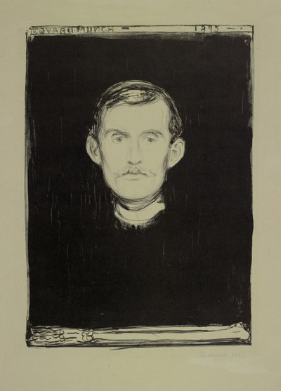 Selvportræt, 1895 af Edvard Munch