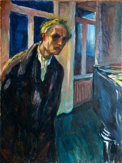 Selvportræt eller mand gående natmaleri af Edvard Munch (1863-1944) 1923-1924 søn. 89,5x67,5 cm Oslo, Kommunale kunstsamlinger Munch-museet (Musee Munch) af Edvard Munch