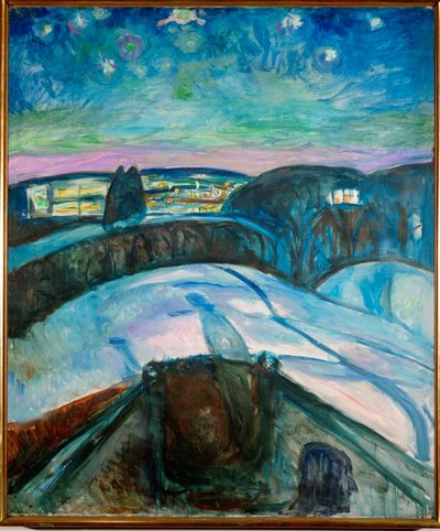 Starry Night (olie på lærred) af Edvard Munch