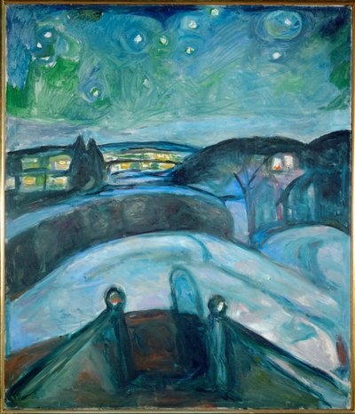 Starry Night, Ekely (maleri på lærred) af Edvard Munch